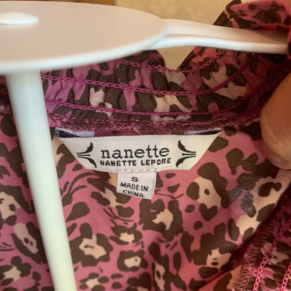 Nanette Lenore tassel front animal print blouse. Wornnonce - Picture 2 of 6